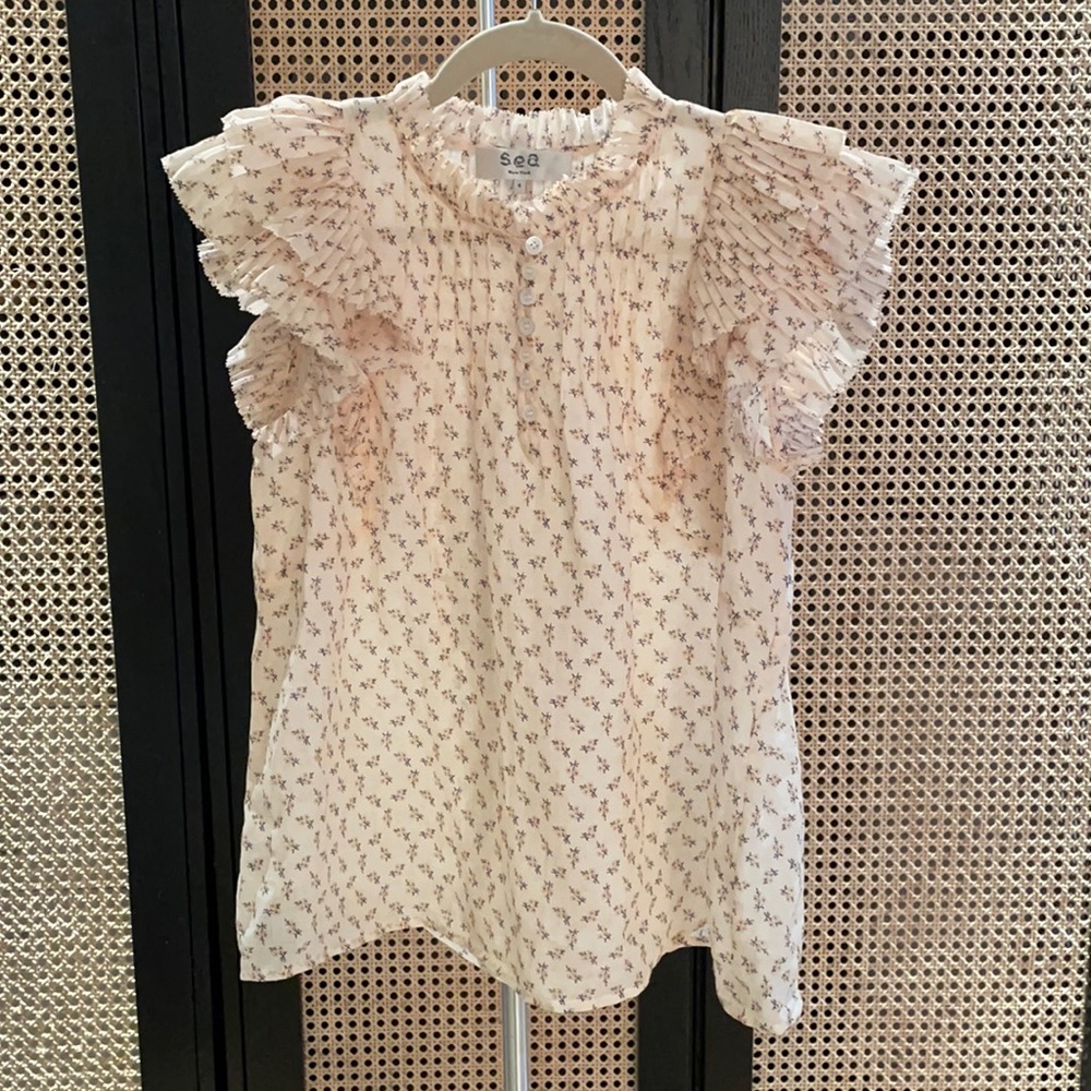 Sea New York flutter sleeve floral top